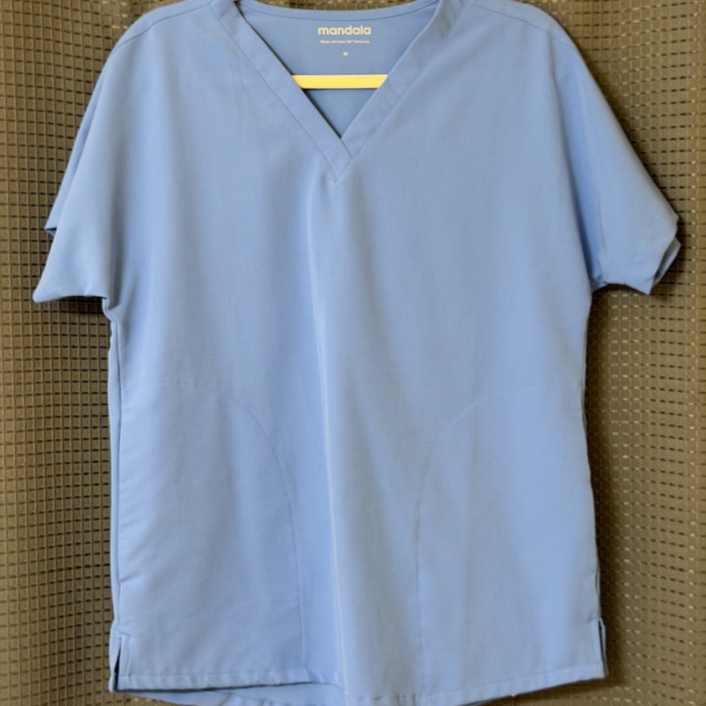 Mandala Women's Light Blue Scrub Top